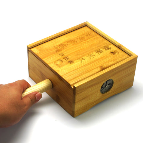 手柄竹制灸盒（4柱）Wooden Moxa Box with Handle (4 Holes)