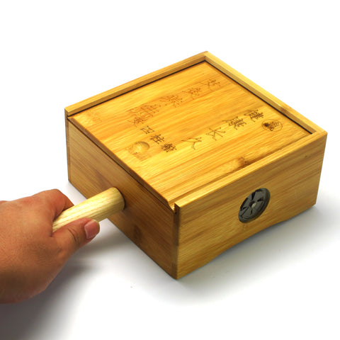 手柄竹制灸盒（4柱）Wooden Moxa Box with Handle (4 Holes)